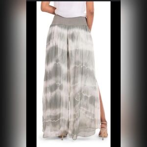 GIGI MODA MADE IN ITALY JASMIN SILK TIE DYE  SLIT PANTS SIZE MEDIUM